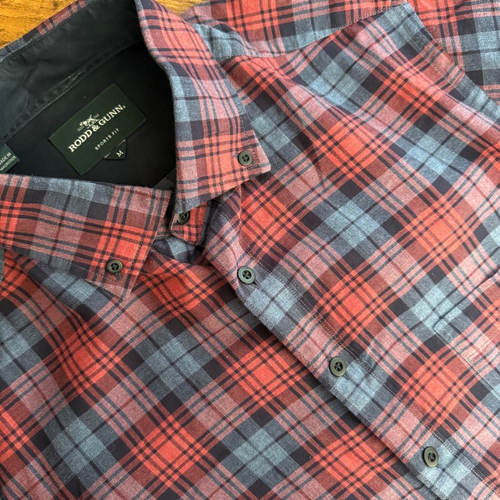 Rodd & Gunn Men's Flannel Sports Fit Plaid Button Up Long Sleeve Shirt‎ Medium
